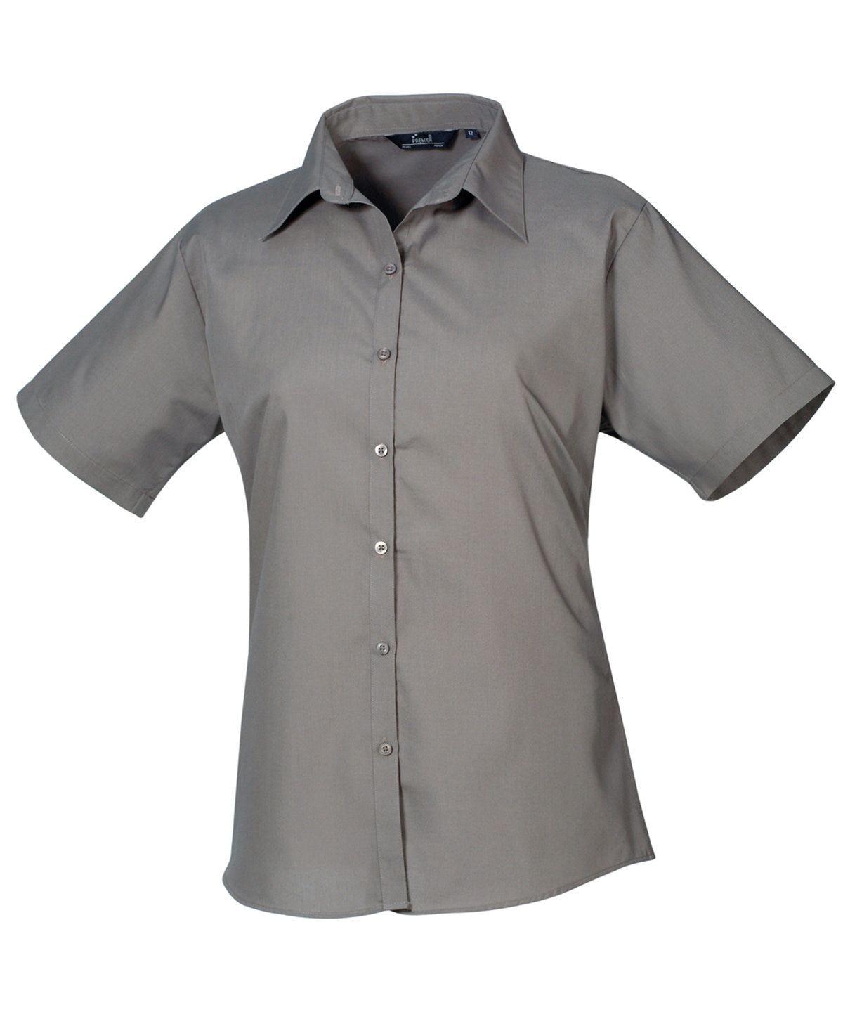 Premier PR302 Women's short sleeve poplin blouse in Dark Grey*
