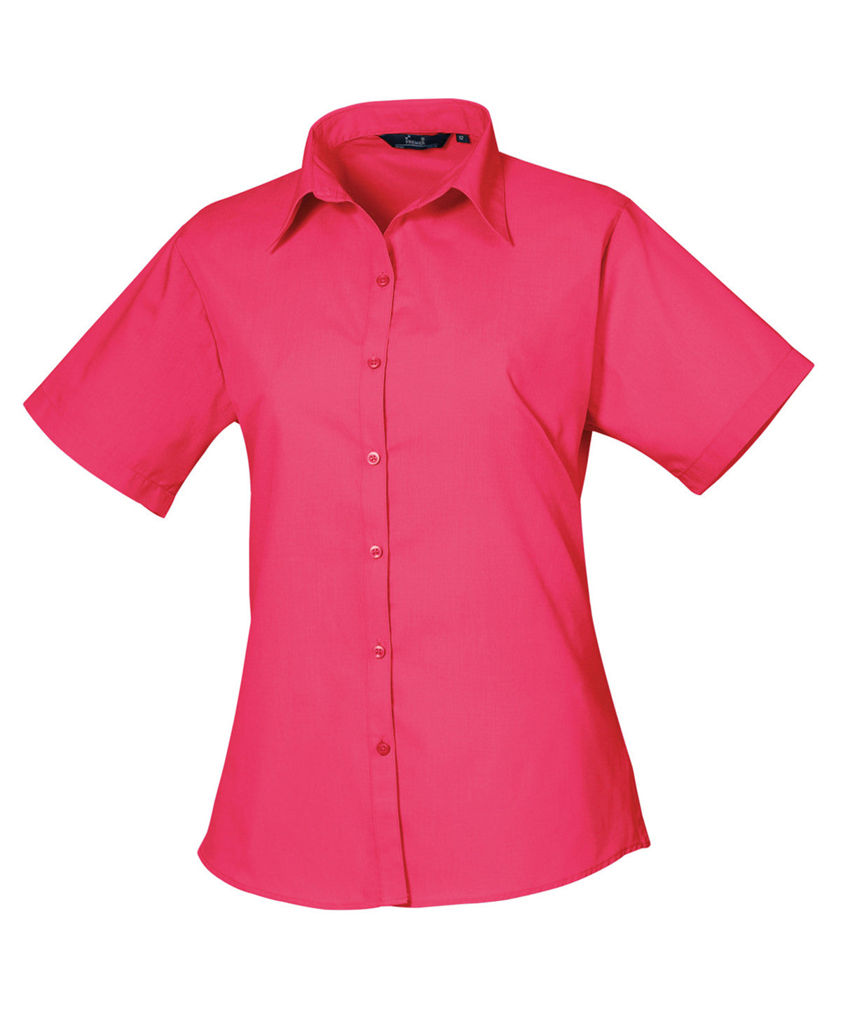 Premier PR302 Women's short sleeve poplin blouse in Hot Pink