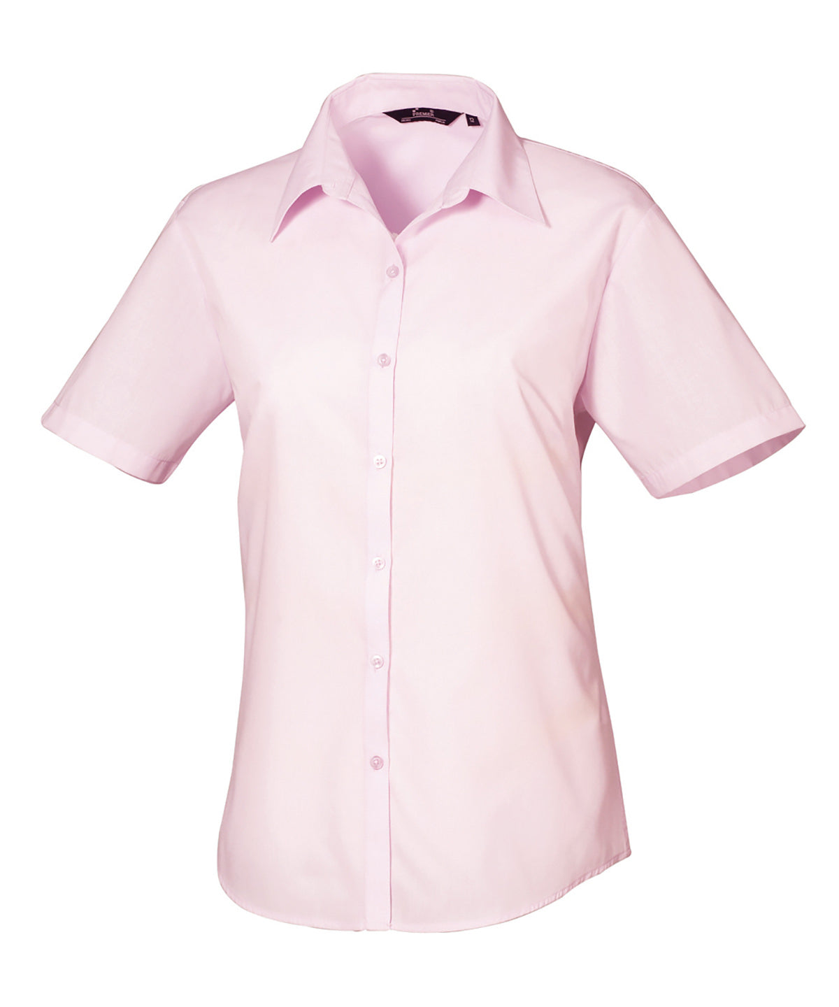 Premier PR302 Women's short sleeve poplin blouse in Pink