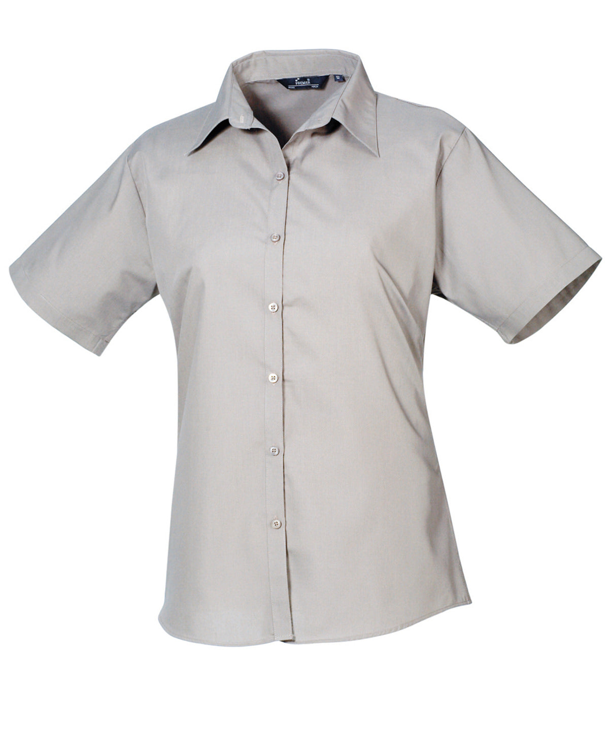 Premier PR302 Women's short sleeve poplin blouse in Silver*