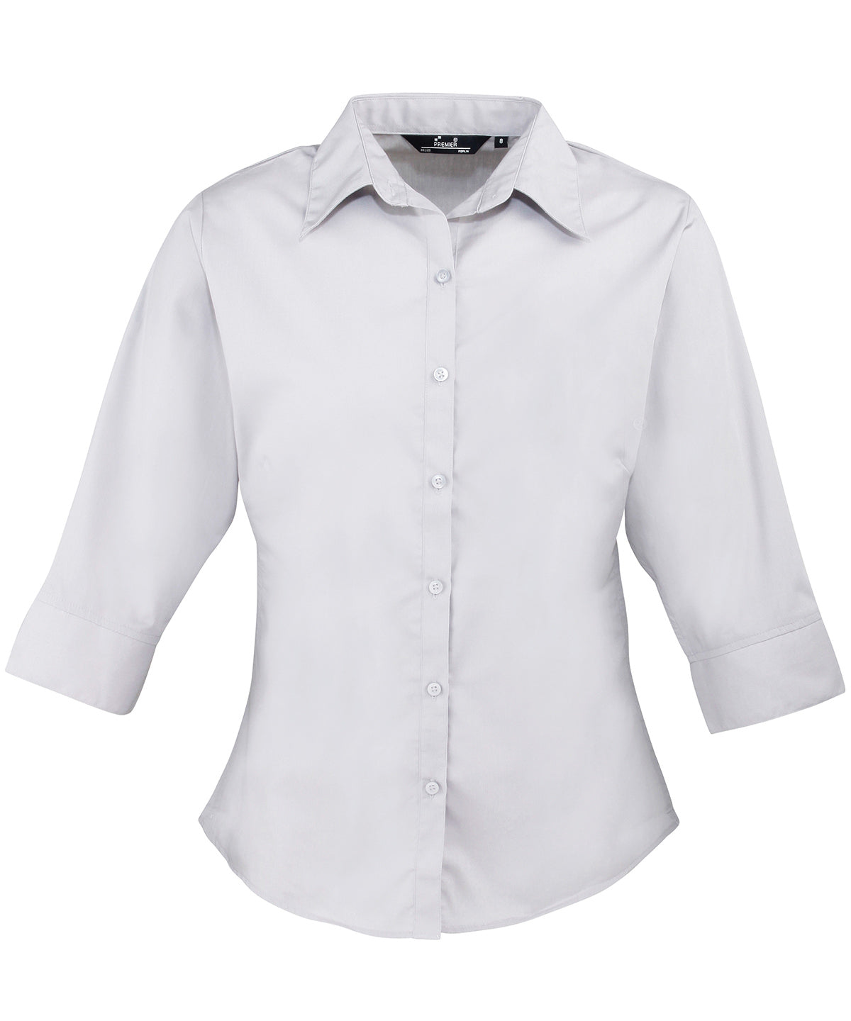 Premier PR305 Women's ¾ sleeve poplin blouse in Silver