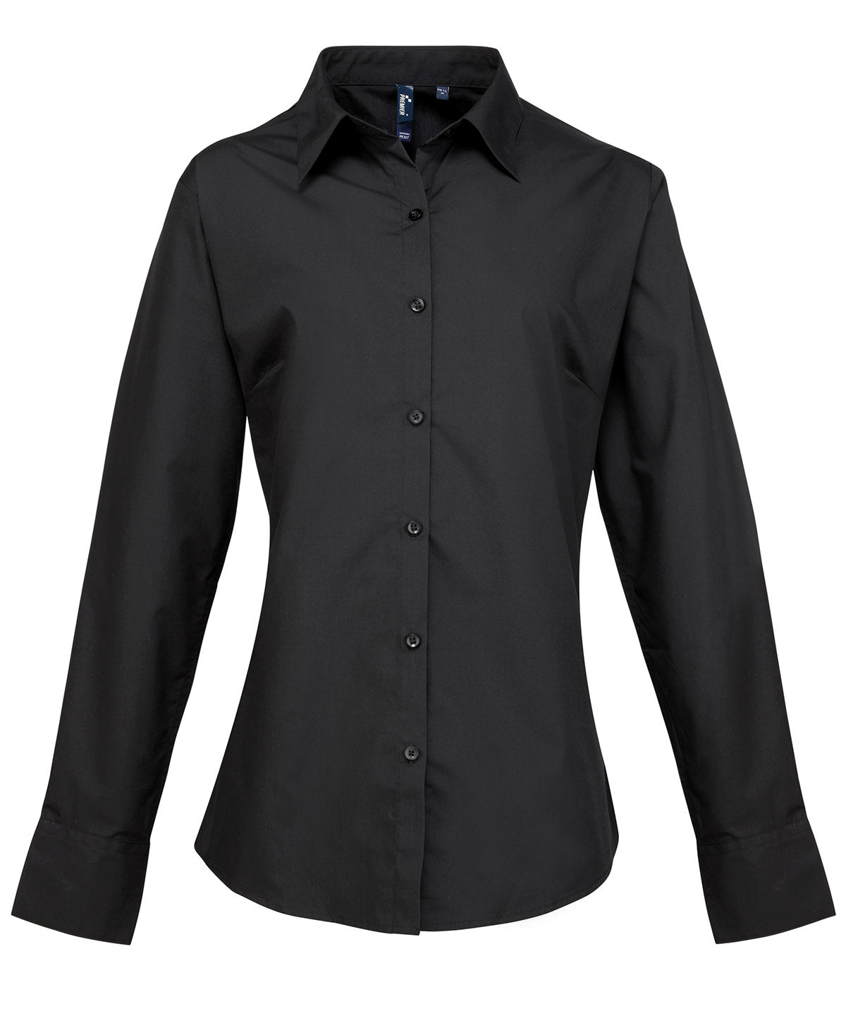 Premier PR307 Women's supreme poplin long sleeve shirt in Black