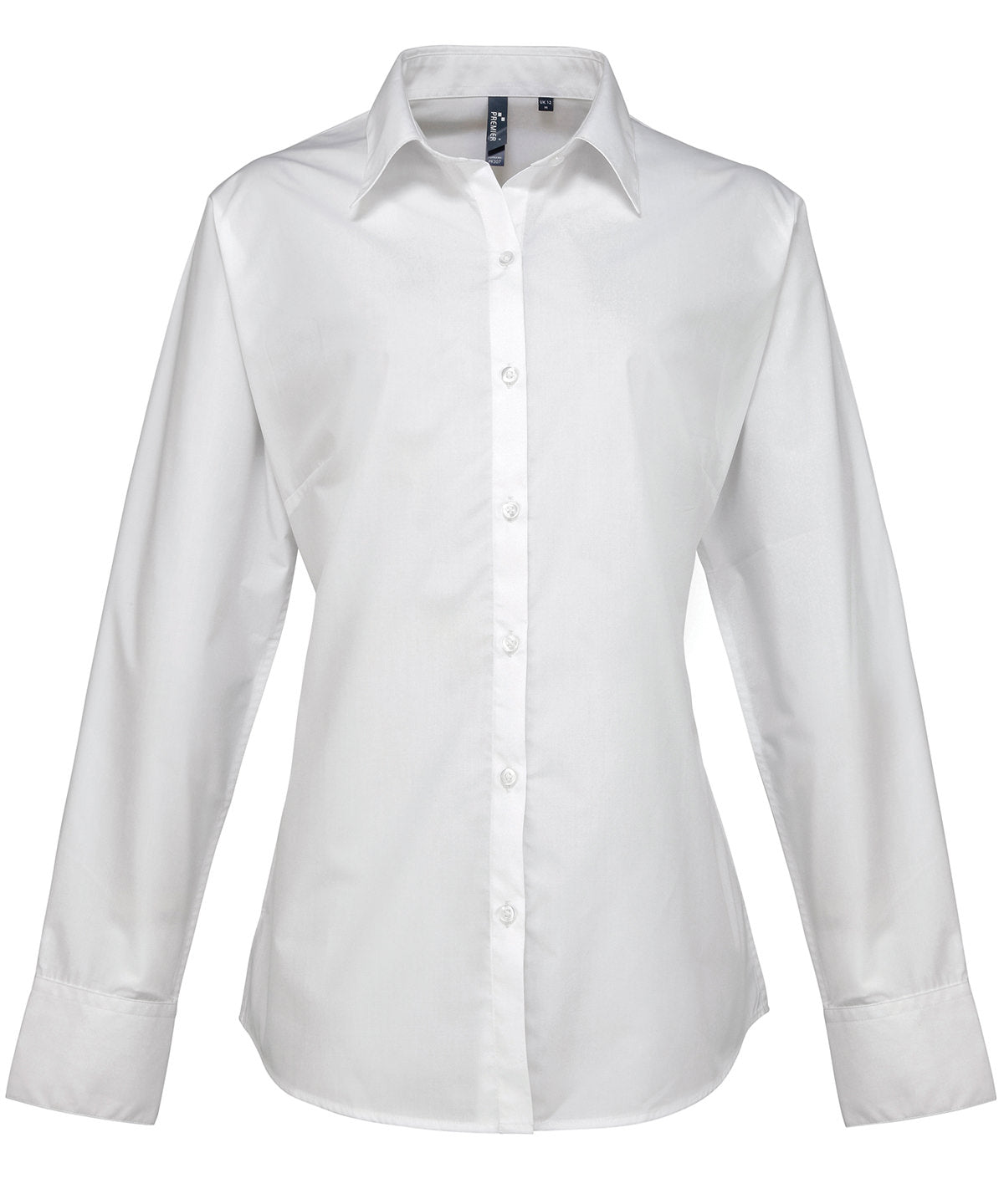 Premier PR307 Women's supreme poplin long sleeve shirt in White