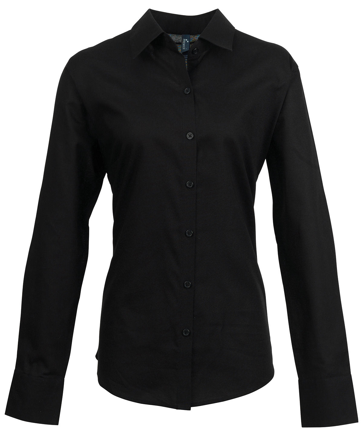 Premier PR334 Women's signature Oxford long sleeve shirt in Black