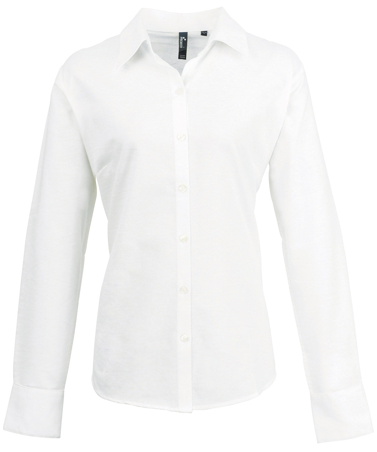Premier PR334 Women's signature Oxford long sleeve shirt in White