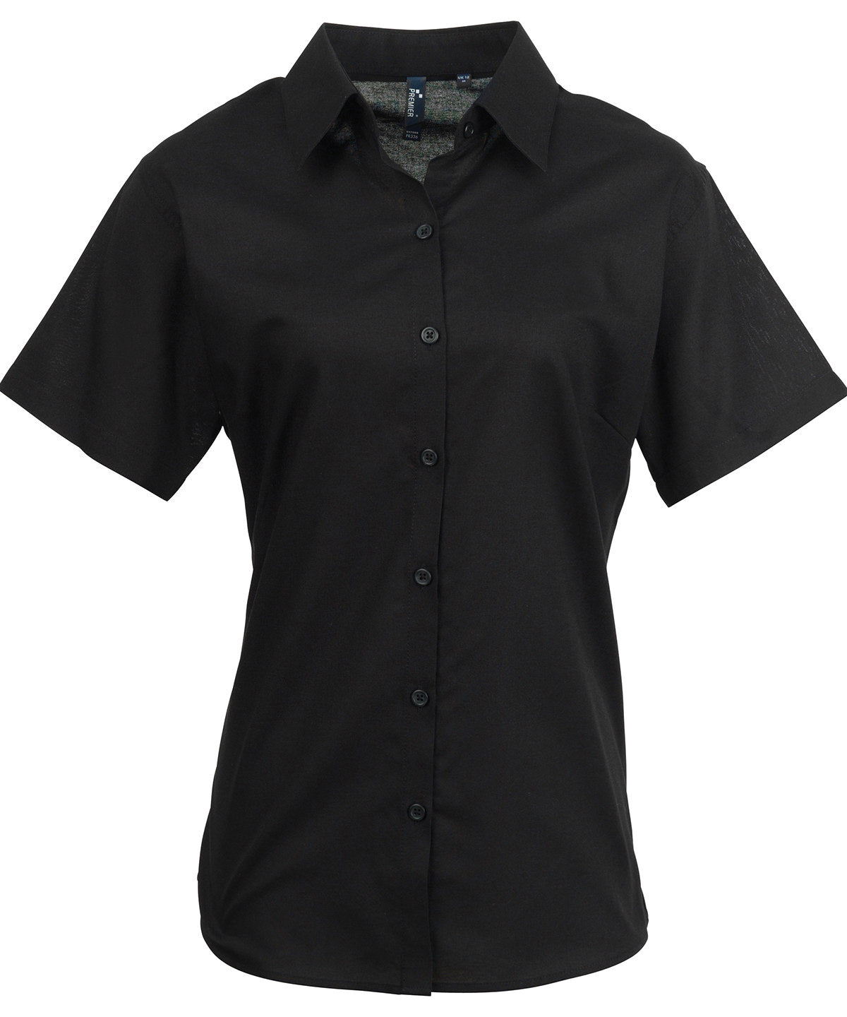 Premier PR336 Women's signature Oxford short sleeve shirt in Black