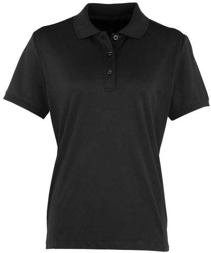 Premier PR616 Women's Coolchecker® piqué polo in Black*