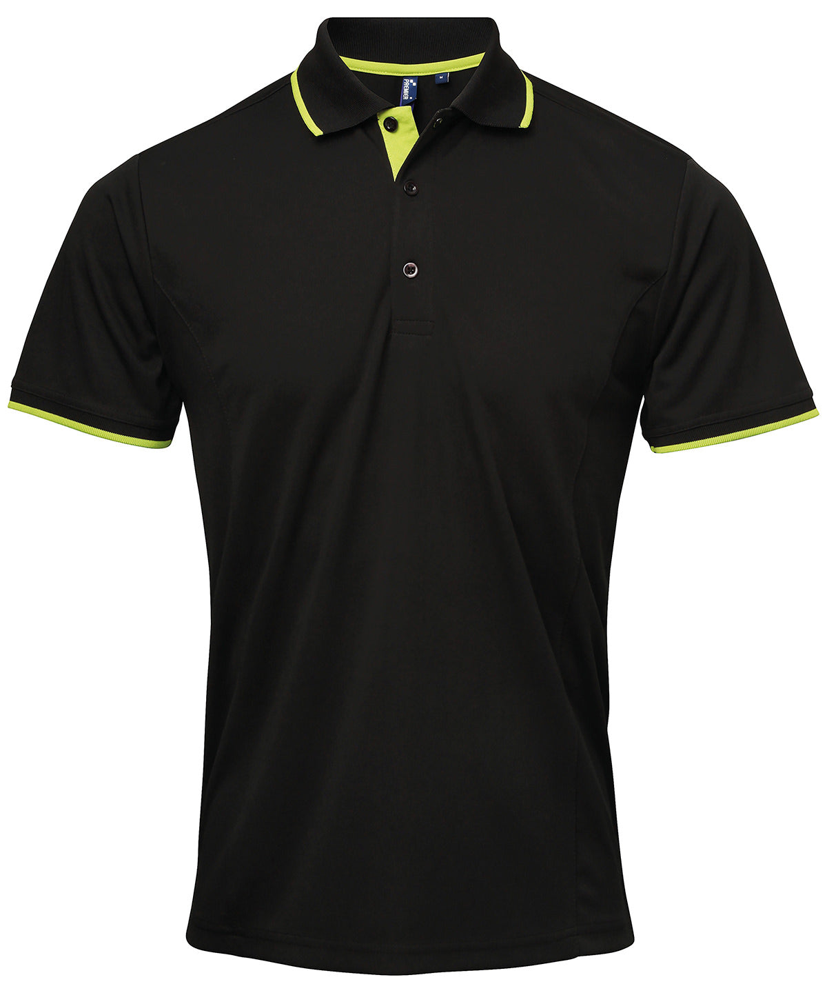 Premier PR618 Contrast Coolchecker® polo in Black/Lime