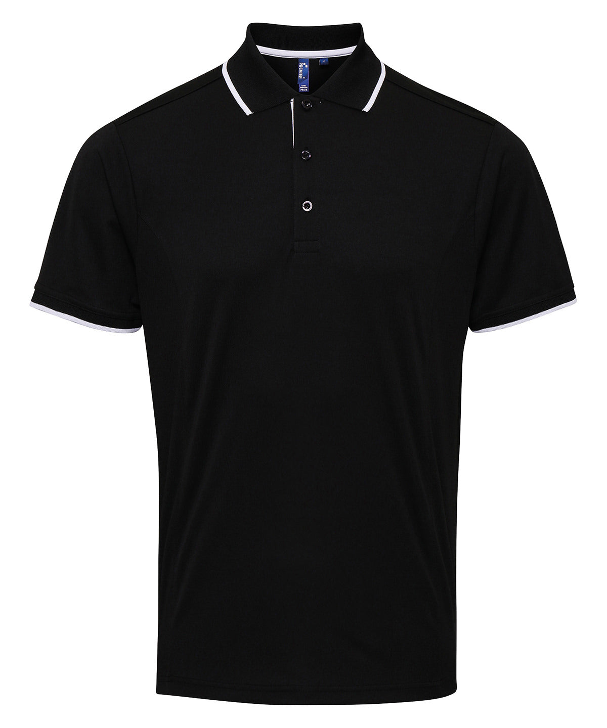 Premier PR618 Contrast Coolchecker® polo in Black/White