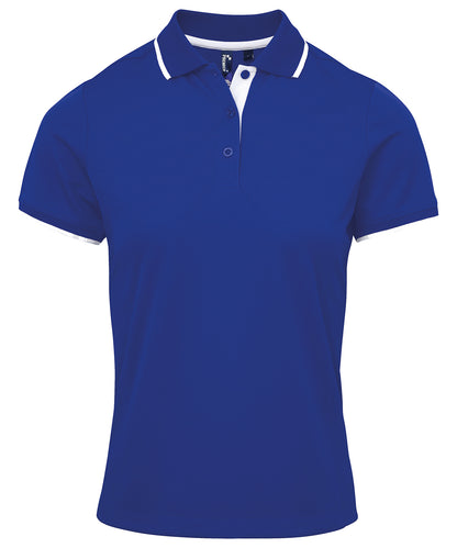 Premier PR619 Women's contrast Coolchecker® polo in Royal/White