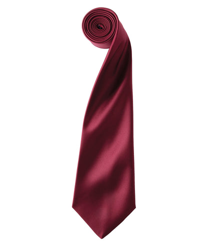 Premier PR750 'Colours' satin tie in Burgundy