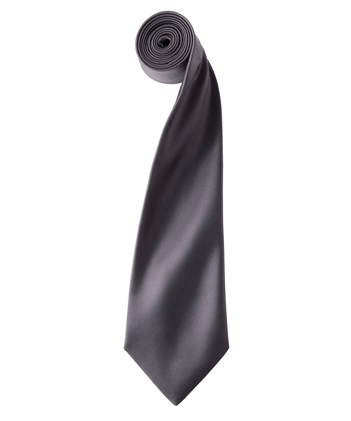Premier PR750 'Colours' satin tie in Dark Grey