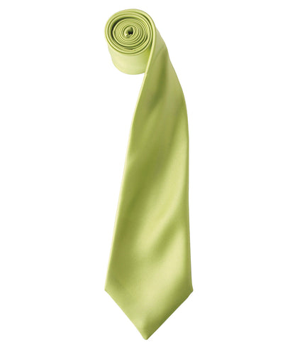 Premier PR750 'Colours' satin tie in Lime