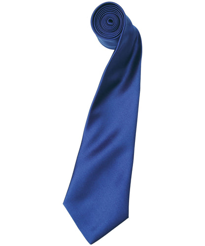 Premier PR750 'Colours' satin tie in Marine Blue
