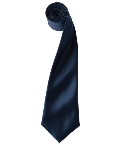 Premier PR750 'Colours' satin tie in Navy