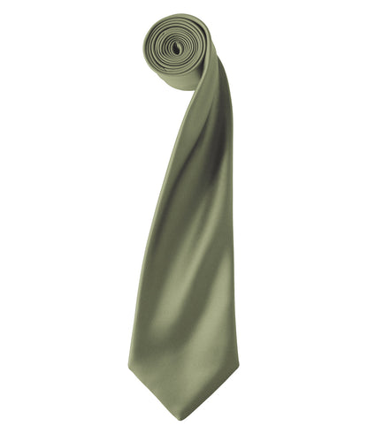 Premier PR750 'Colours' satin tie in Olive