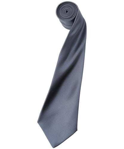 Premier PR750 'Colours' satin tie in Steel
