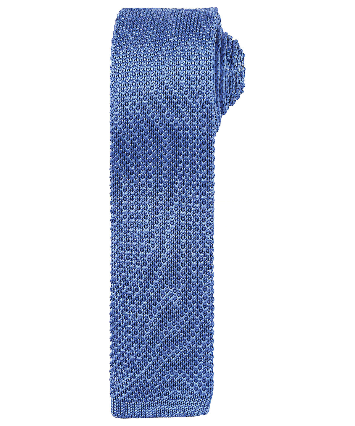 Premier PR789 Slim knitted tie in Mid Blue