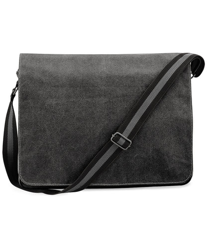 Quadra QD610 Vintage canvas despatch bag in Vintage Black