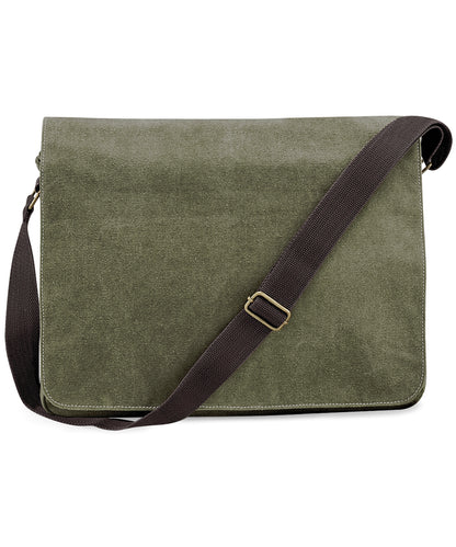 Quadra QD610 Vintage canvas despatch bag in Vintage Military Green