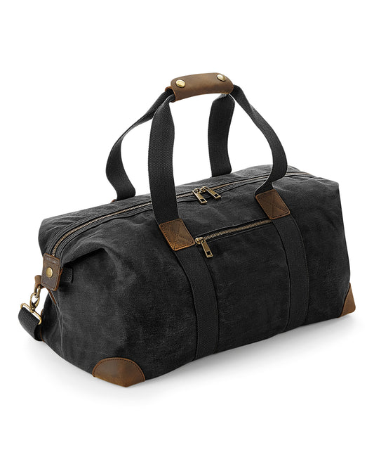 Quadra QD650 Heritage waxed canvas holdall in Black