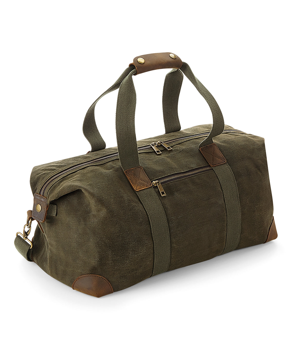 Quadra QD650 Heritage waxed canvas holdall in Olive Green