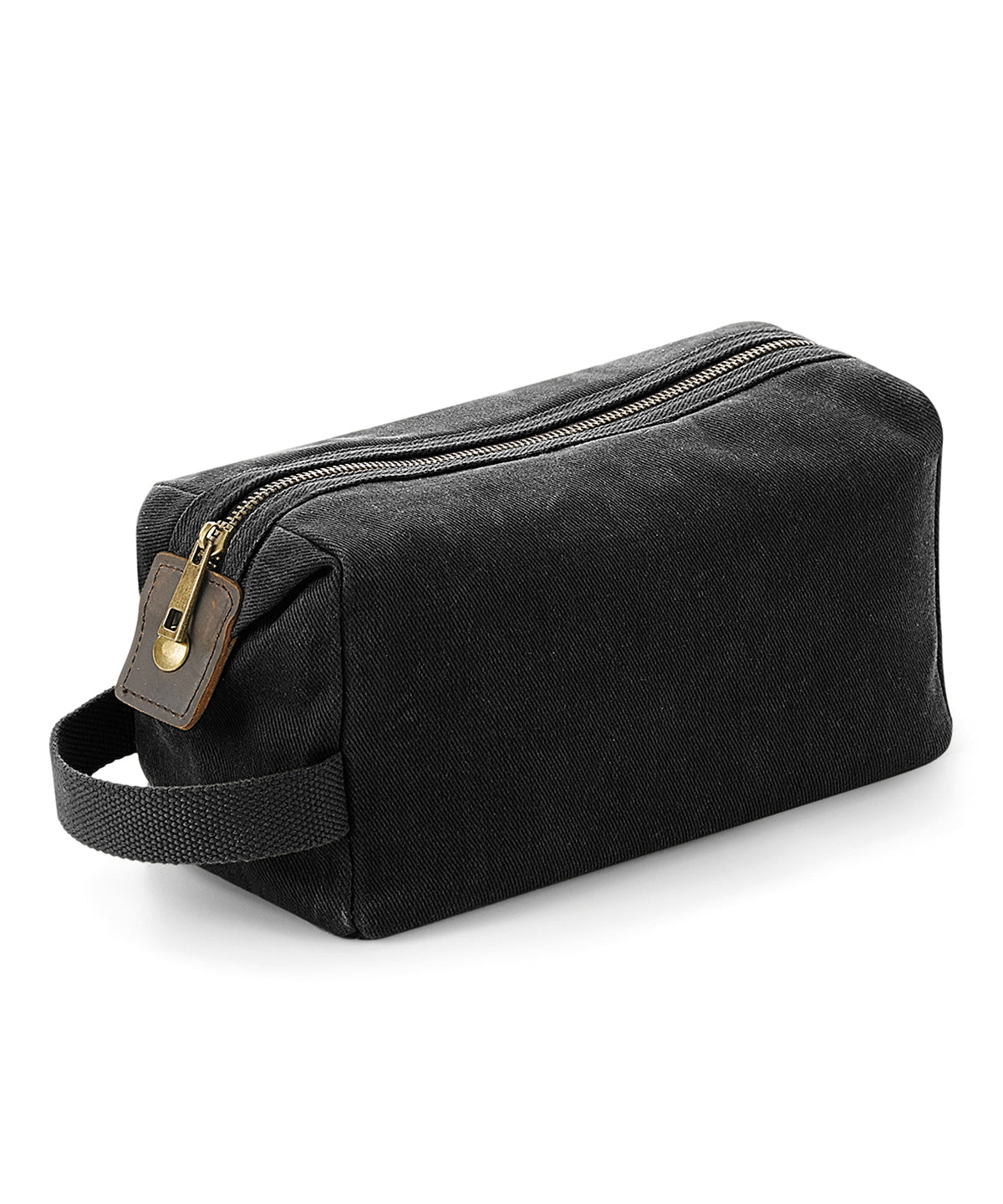 Quadra QD651 Heritage waxed canvas wash bag in Black