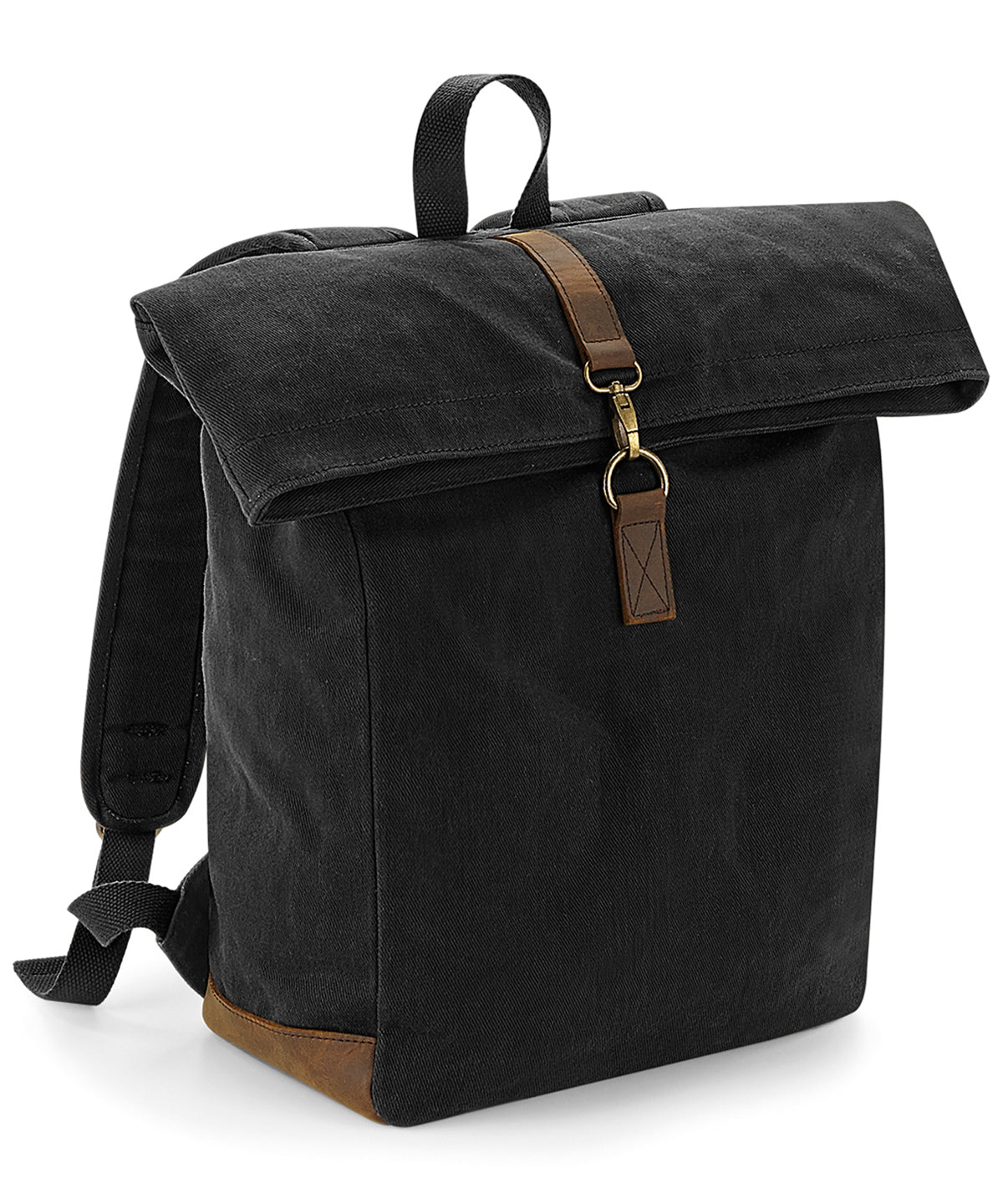 Quadra QD655 Heritage waxed canvas backpack in Black