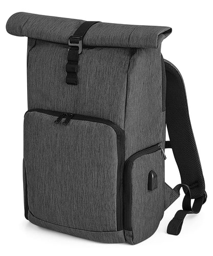 Quadra QD995 Q-Tech charge roll-top backpack in Granite Marl