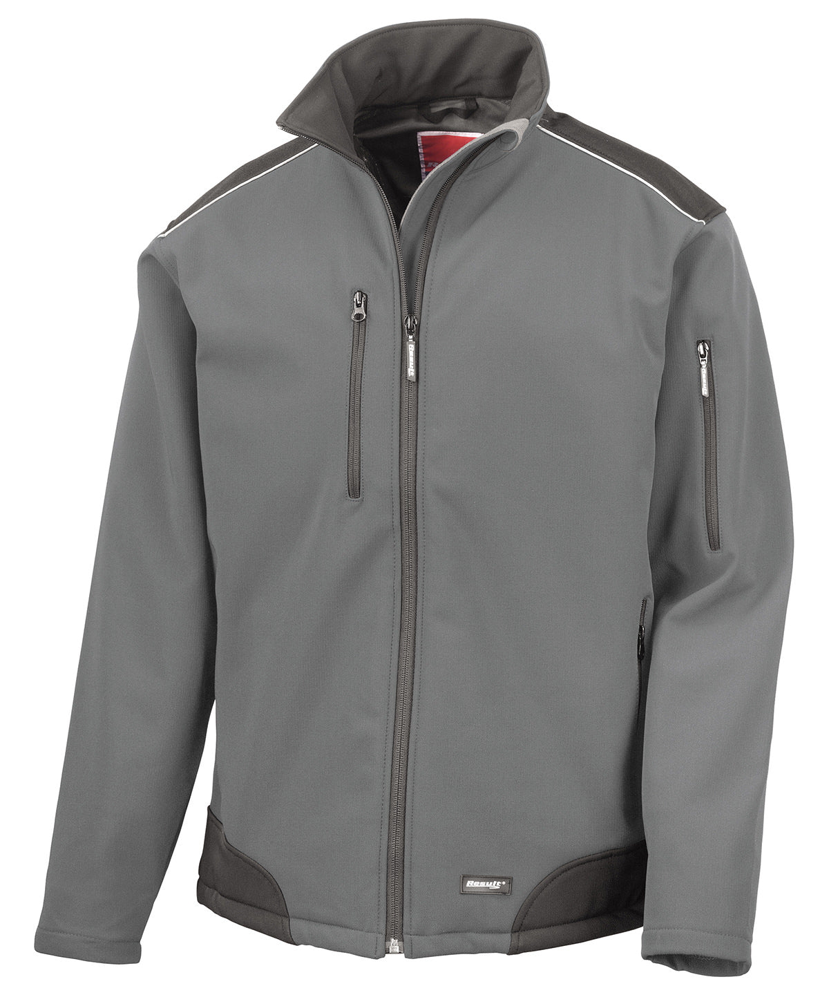 Result Workguard R124A Ripstop softshell workwear jacket in Grey/Black
