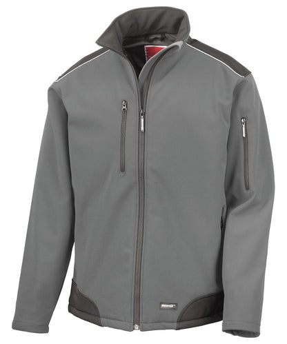 Result Workguard R124A Ripstop softshell workwear jacket in Grey/Black