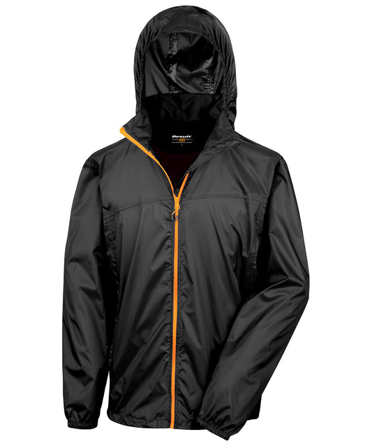 Result Urban Outdoor R189X HDi quest lightweight stowable jacket in Black/Orange