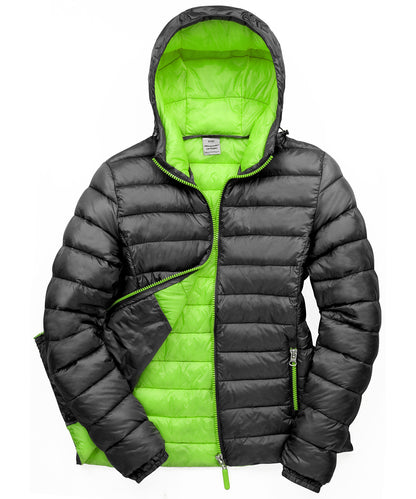 Result Urban Outdoor R194F Women's Urban snow bird hooded jacket in Black/Lime