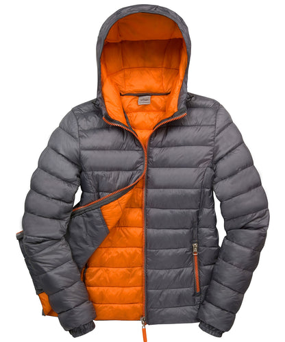 Result Urban Outdoor R194F Women's Urban snow bird hooded jacket in Grey/Orange