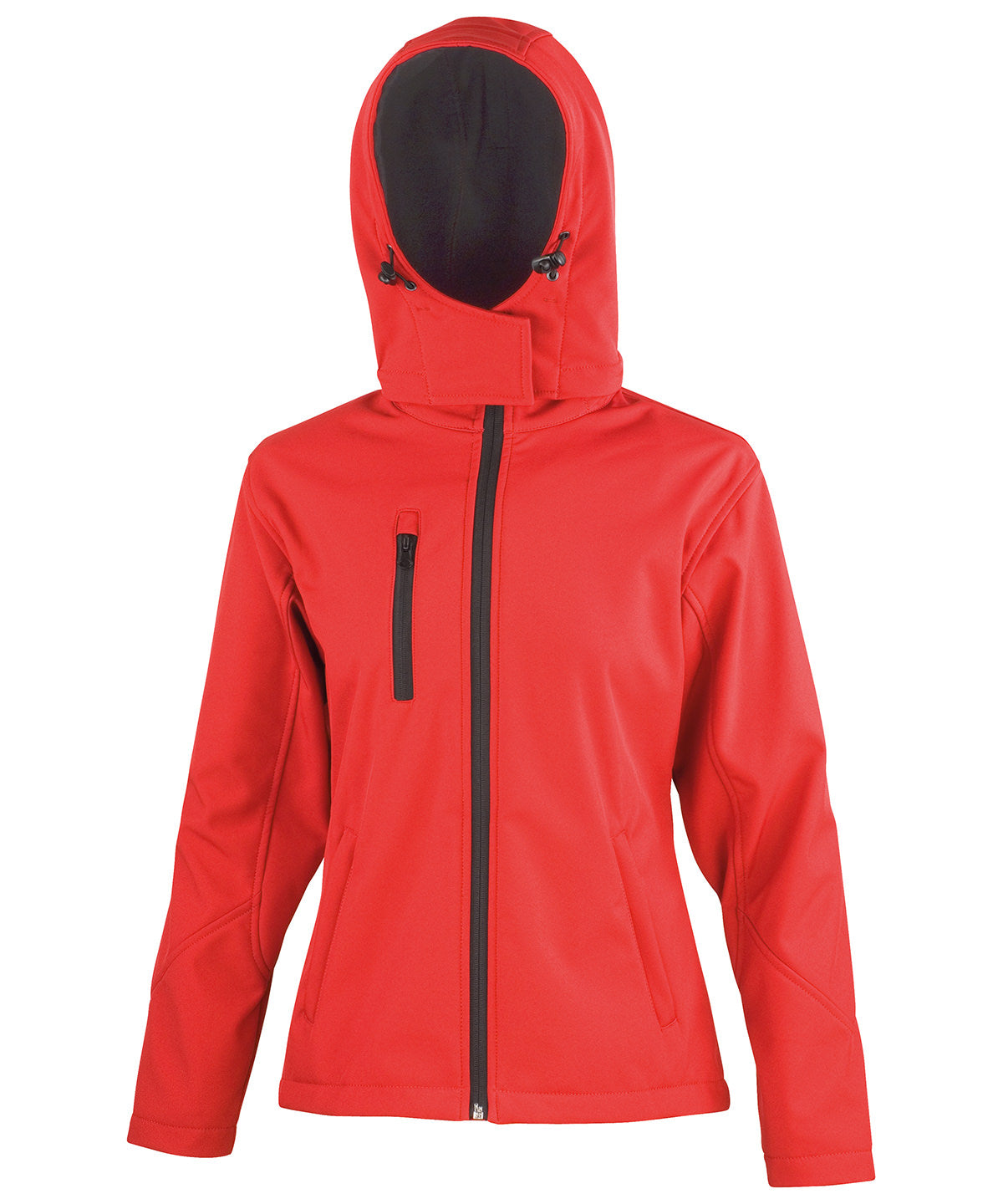 Result Core R230F Women's Core TX performance hooded softshell jacket in Red/Black