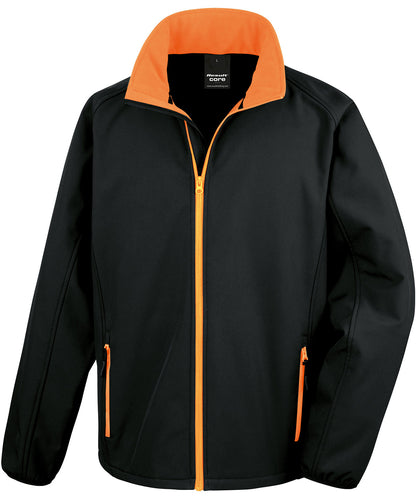 Result Core R231M Core printable softshell jacket in Black/Orange