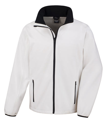 Result Core R231M Core printable softshell jacket in White/Black