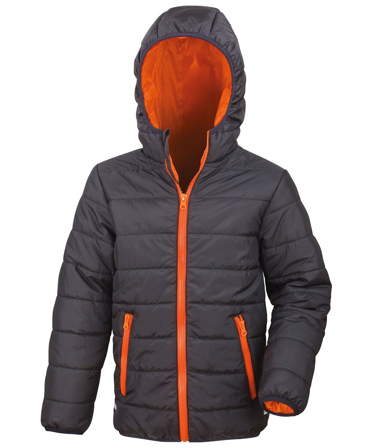 Result Core R233J Core junior soft padded jacket in Black/Orange
