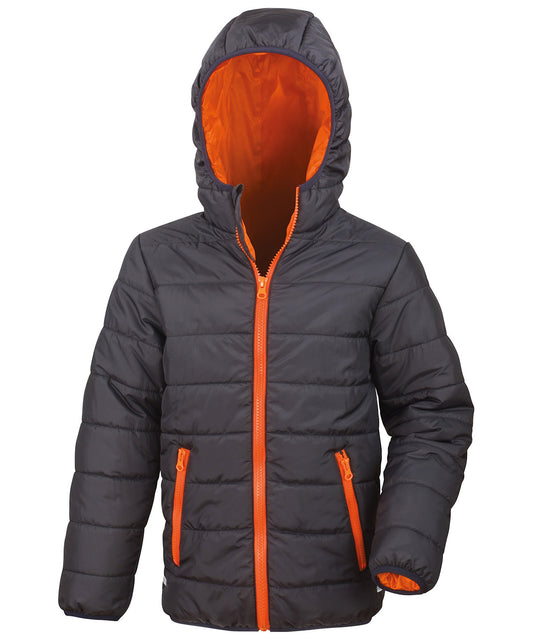Result Core R233J Core junior soft padded jacket in Black/Orange