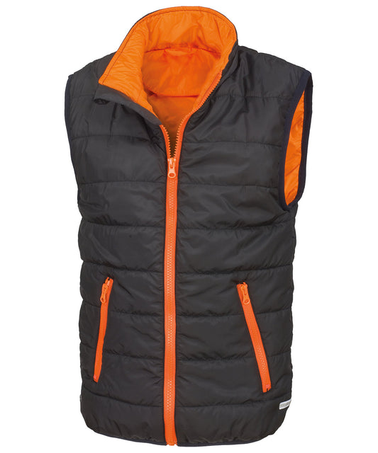 Result Core R234J Core junior bodywarmer in Black/Orange