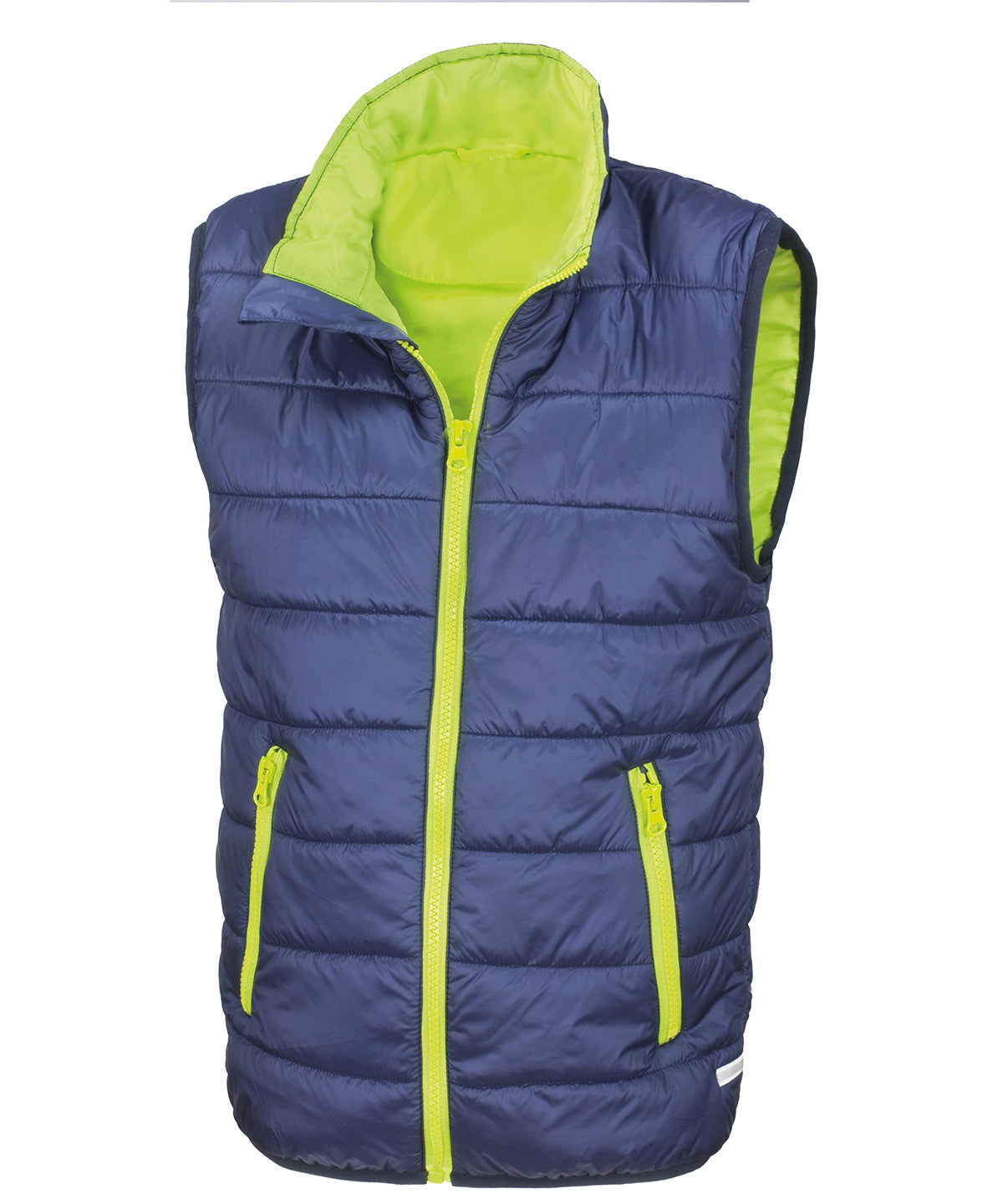 Result Core R234J Core junior bodywarmer in Navy/Lime
