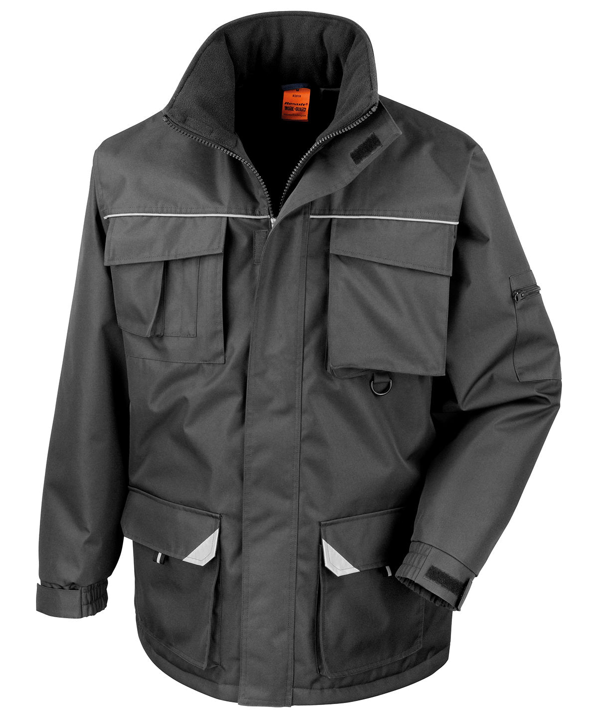 Result Workguard R301X Work-Guard Sabre long coat in Black