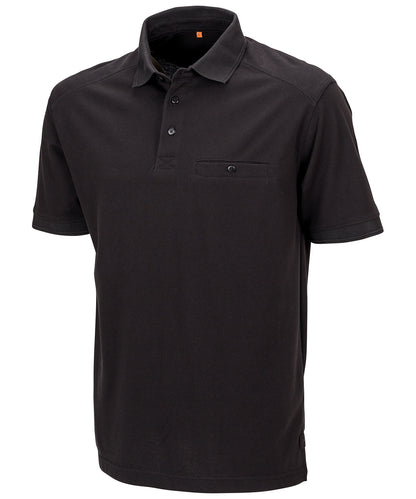 Result Workguard R312X Work-Guard Apex pocket polo shirt in Black