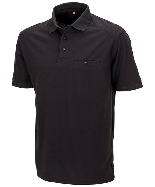 Result Workguard R312X Work-Guard Apex pocket polo shirt in Black