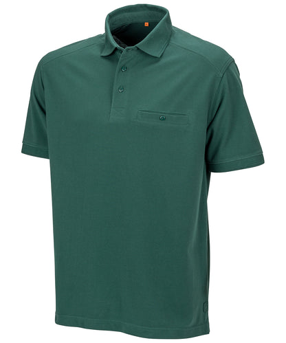 Result Workguard R312X Work-Guard Apex pocket polo shirt in Bottle Green