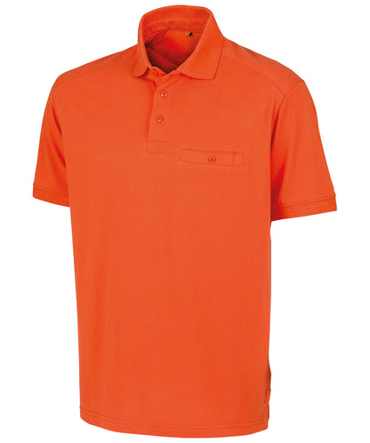 Result Workguard R312X Work-Guard Apex pocket polo shirt in Orange
