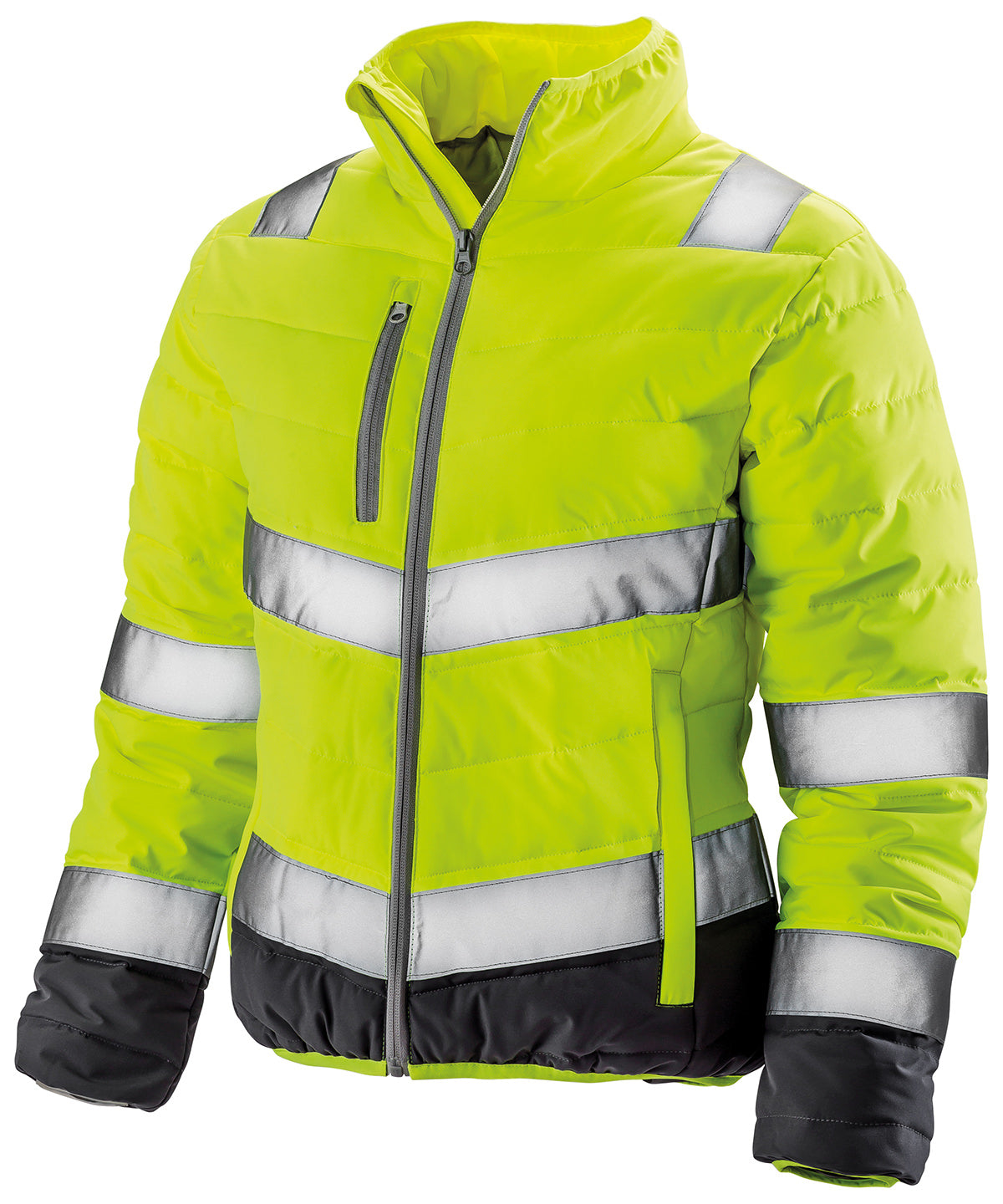 Result Safeguard R325F Women's soft padded safety jacket in Fluorescent Yellow/Grey