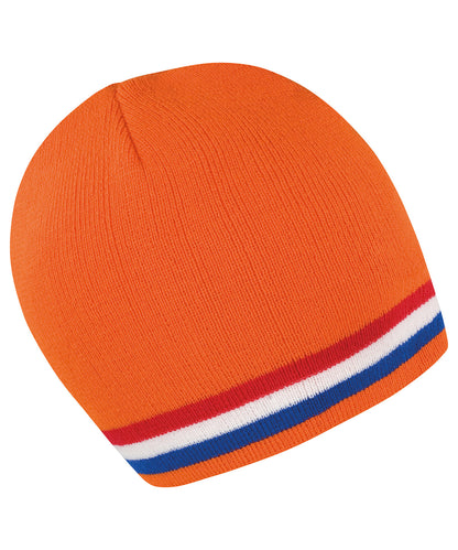 Result Winter Essentials R368X National beanie in Orange/Red/White/Blue