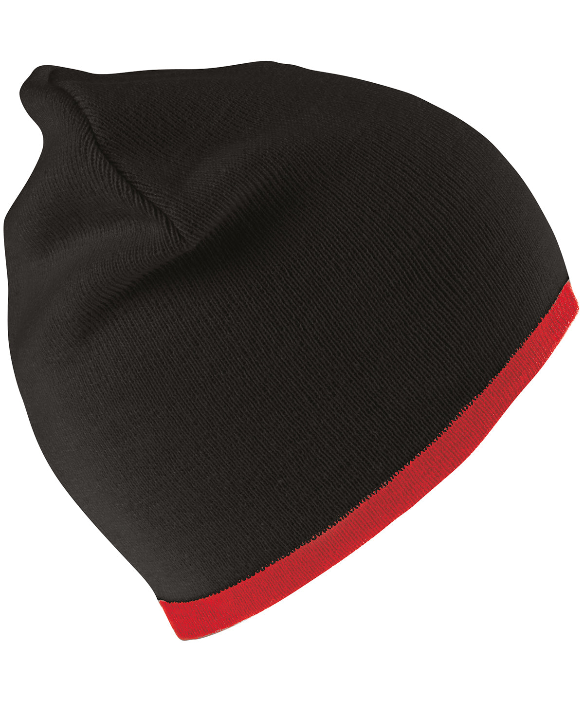 Result Winter Essentials RC046 Reversible fashion fit hat in Black/Red