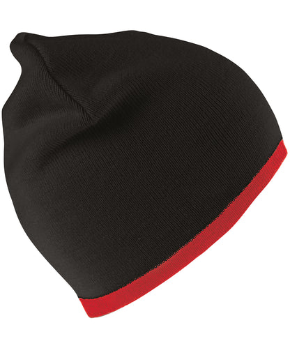 Result Winter Essentials RC046 Reversible fashion fit hat in Black/Red